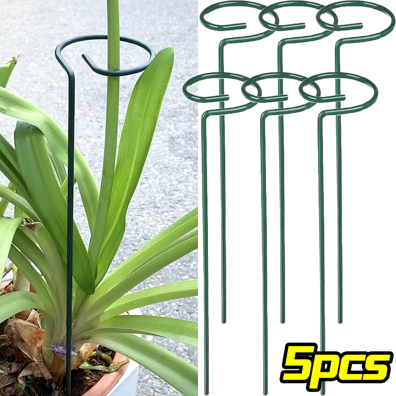 Plant Parent Tools - 1/10 個ガーデンサポートステークリング金属単一茎植物低木ホルダーバラの花野菜つる家庭園芸ツール
