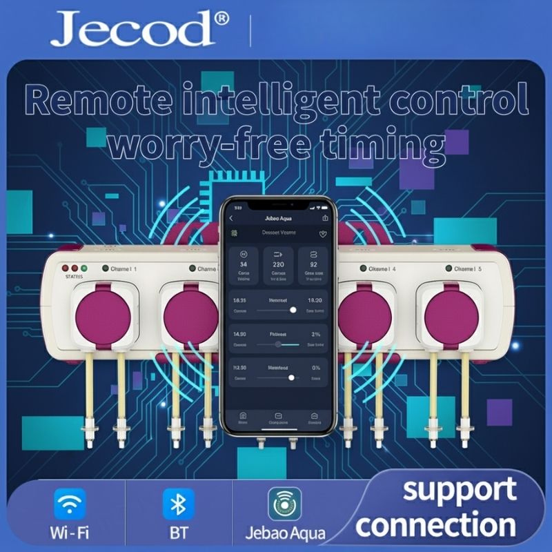 Plant Parent App - スマートドージングポンプ WiFi Bluetooth APP制御、Jebaoアクアドーザー自動蠕動ポンプ（水槽、リーフ、サンゴ、植物タンク用）、精密