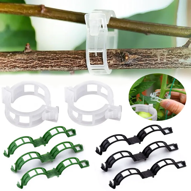 Plant Parent Tools - 100 個植物固定クリップ再利用可能な植物野菜つる接続固定ツール野菜トマト接ぎ木保護ガーデン用品