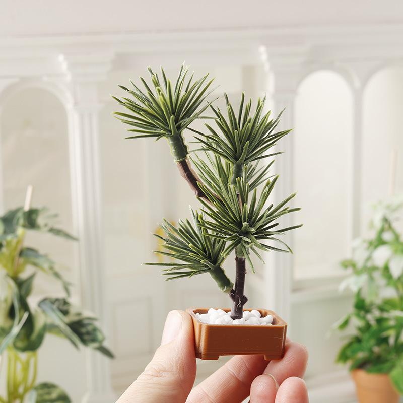 Plant Parenting - 1 個 1/12 ドールハウスシミュレーション松の木緑植物盆栽モデルマイクロ風景庭盆栽飾りシーン装飾