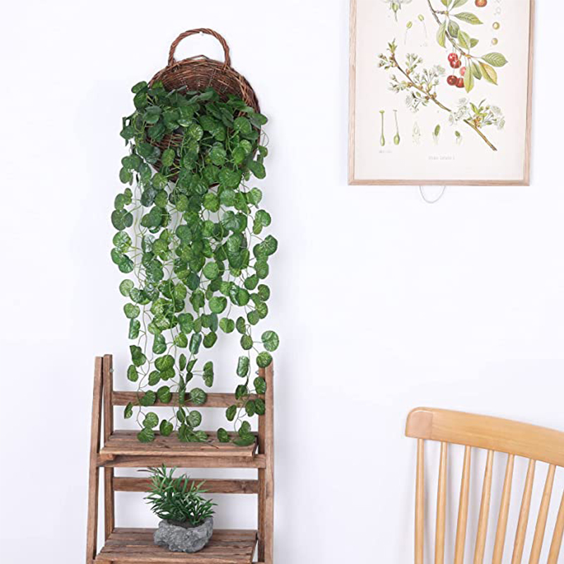 人工ラタン製ハンギングプランツ、イビーの葉の模造品、緑の葉、 - Fiddle Leaf Fig のレビューと価格