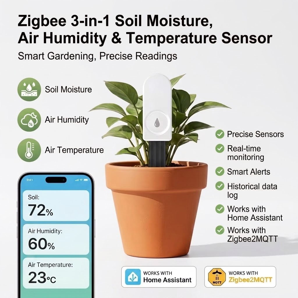 ZigBeeスマート土壌水分センサー 温度湿度モニター アプ - Plant Parent App のレビューと価格