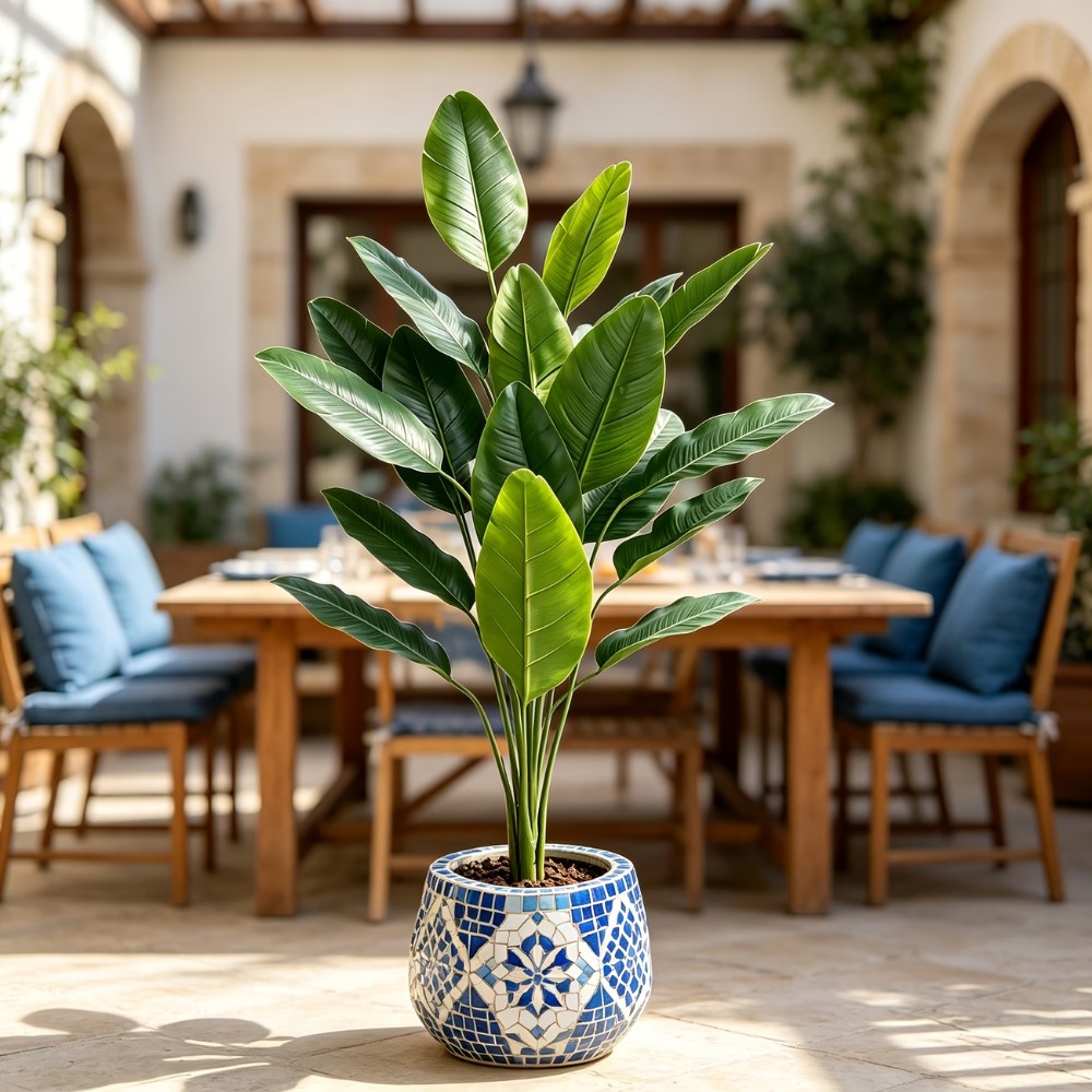 1個 105cm巨大人工バナナの木 15枚の葉 屋外人工緑化 - Fiddle Leaf Fig のレビューと価格