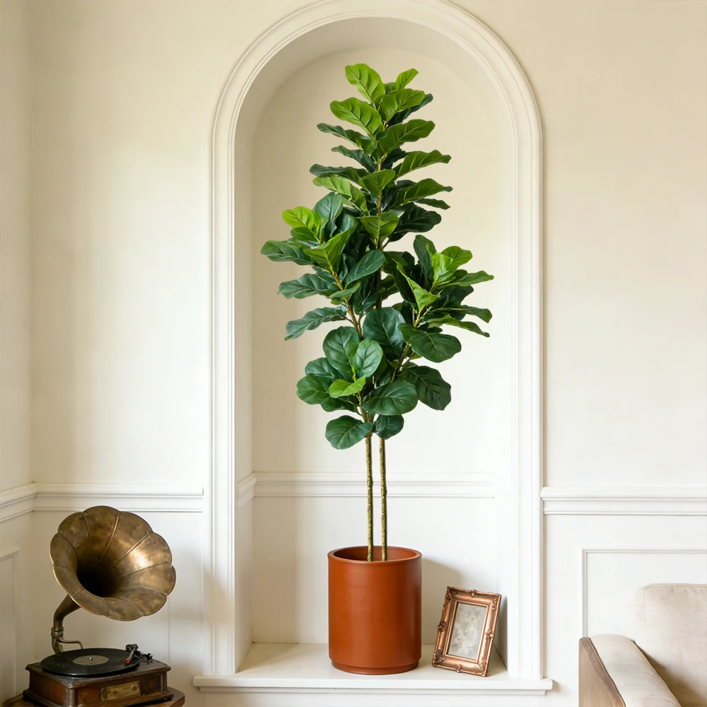 64/122cm人工フィドルフィグツリー、偽オーク植物、トロ - Fiddle Leaf Fig のレビューと価格