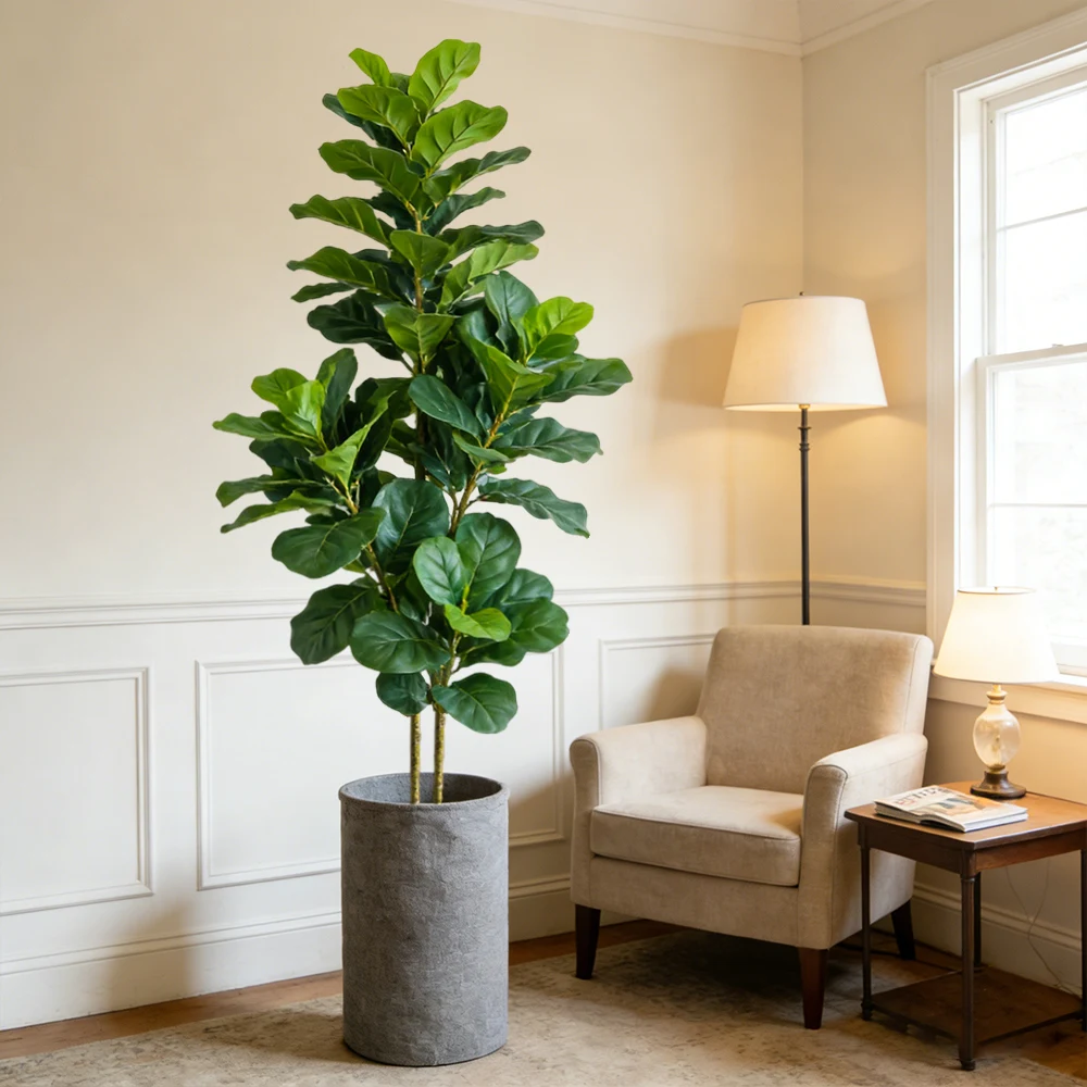 64/122cm人工フィドルフィグツリー、偽オーク植物、トロ - Fiddle Leaf Fig のレビューと価格