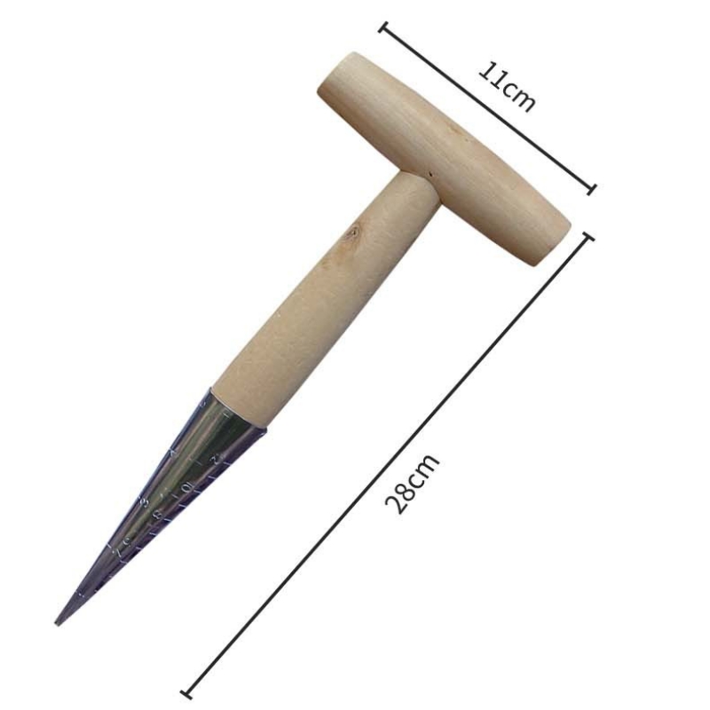 手持ち式透明スケール付き木製ハンドルの園芸穴あけパンチ、種ま - Plant Parent Tools のレビューと価格