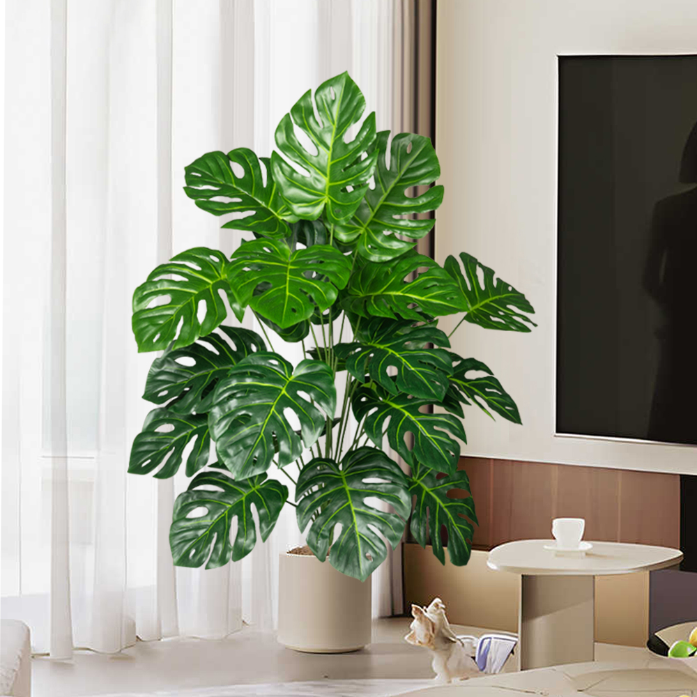 70-100 センチメートル人工モンステラツリー偽ヤシの植物 - Fiddle Leaf Fig のレビューと価格