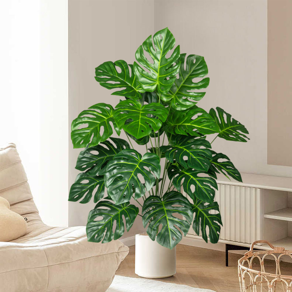 70-100 センチメートル人工モンステラツリー偽ヤシの植物 - Fiddle Leaf Fig のレビューと価格