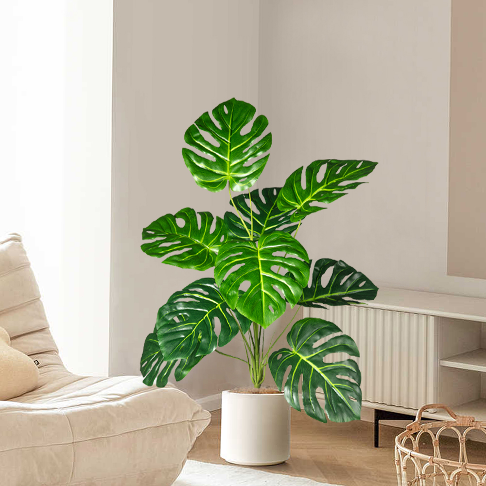 70-100 センチメートル人工モンステラツリー偽ヤシの植物 - Fiddle Leaf Fig のレビューと価格