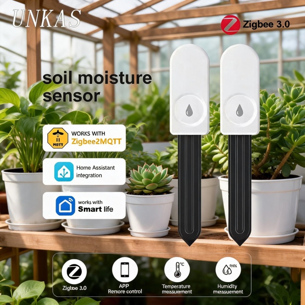 ZigBee 3.0 土壌モニターセンサー 湿度計 便利なガ - Plant Parent App のレビューと価格