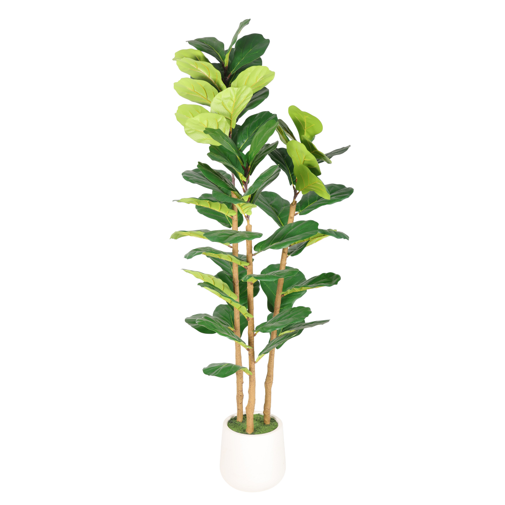 5.2フィートの人工フィドルリーフフィグツリー、装飾的な白い - Fiddle Leaf Fig のレビューと価格
